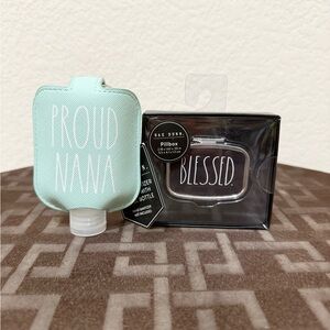 Rae Dunn PROUD NANA hand sanitizer keychain and BLESSED pill box